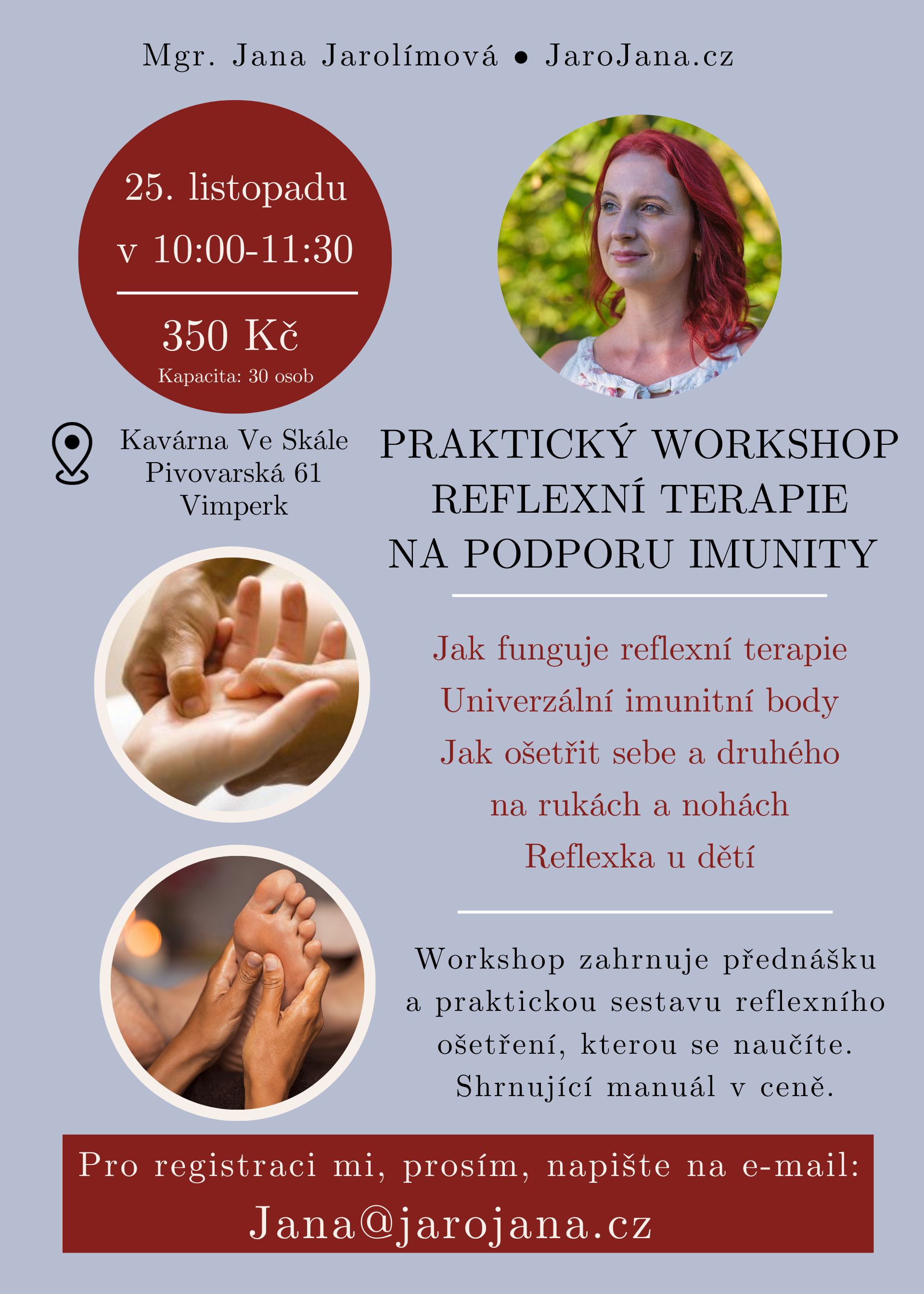 Workshop reflexní terapie Vimperk imunita univerzální plošky